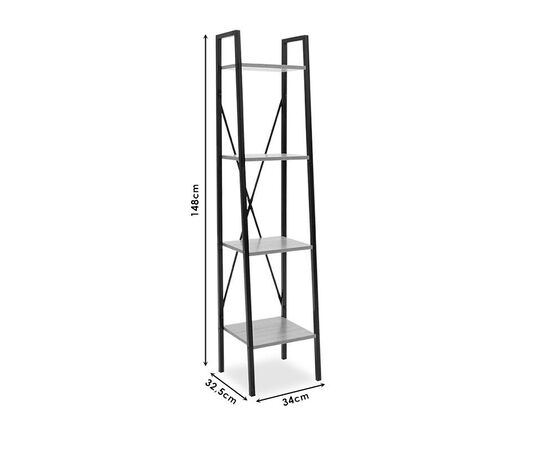 Βιβλιοθήκη Ramon pakoworld φυσικό-μαύρο 34x32,5x148εκ - ΒΙΒΛΙΟΘΗΚΕΣ στο Milonadakis.gr