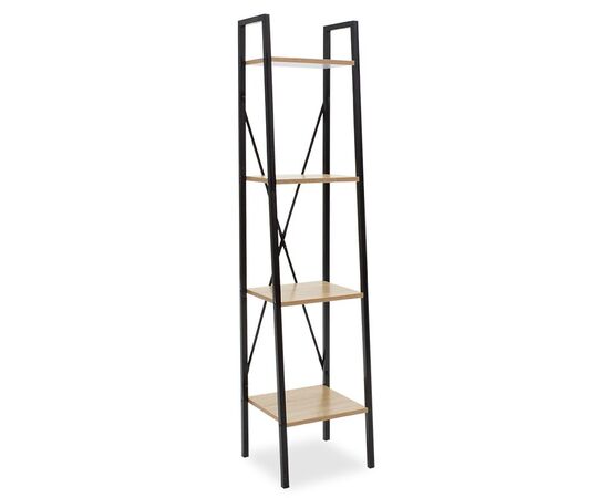 Βιβλιοθήκη Ramon pakoworld φυσικό-μαύρο 34x32,5x148εκ - ΒΙΒΛΙΟΘΗΚΕΣ στο Milonadakis.gr