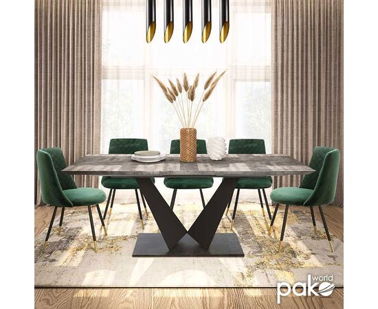Τραπέζι Gordon pakoworld επεκτεινόμενο γκρι cement- πόδι μαύρο μέταλλο 160-200x90x75εκ - ΤΡΑΠΕΖΙΑ ΚΟΥΖΙΝΑΣ στο Milonadakis.gr