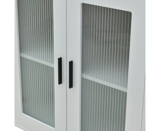 Βιτρίνα Xarvey Inart λευκό-φυσικό ξύλο 110x38x160εκ - ΒΙΤΡΙΝΕΣ στο Milonadakis.gr