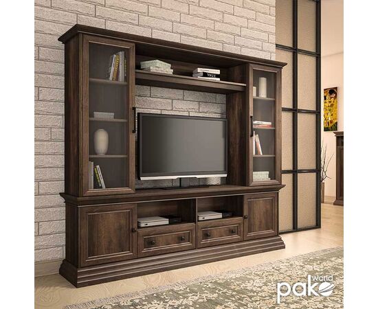 Σύνθετο σαλονιού Mozart pakoworld χρώμα καρυδί 200x40x170,5εκ - ΣΥΝΘΕΣΕΙΣ ΣΑΛΟΝΙΟΥ στο Milonadakis.gr