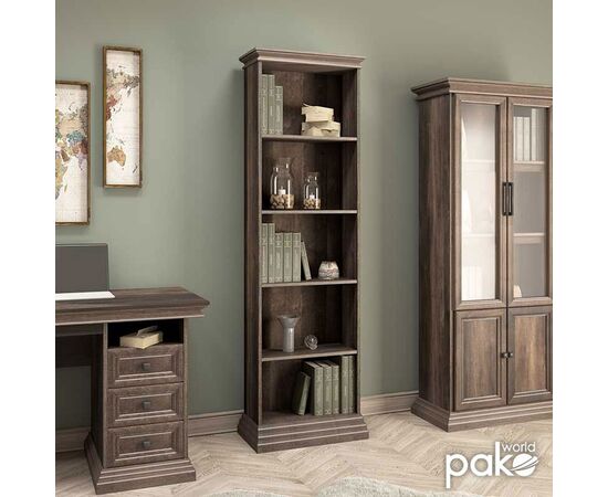 Βιβλιοθήκη Mozart pakoworld χρώμα καρυδί 60x34,5x202,5εκ - ΒΙΒΛΙΟΘΗΚΕΣ στο Milonadakis.gr