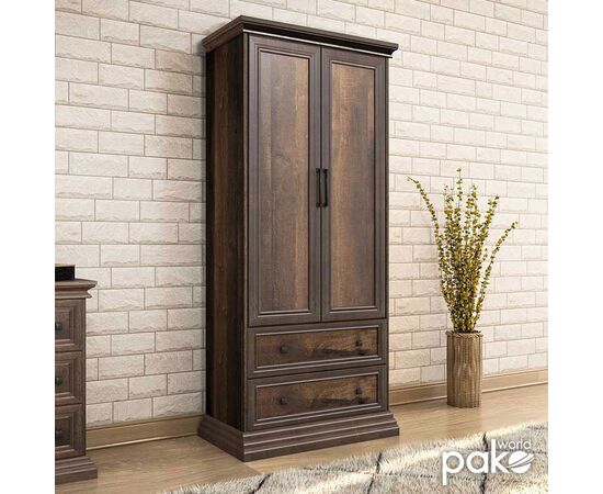 Ντουλάπα ρούχων δίφυλλη Mozart pakoworld χρώμα καρυδί 83x52x202,5εκ - ΝΤΟΥΛΑΠΕΣ στο Milonadakis.gr