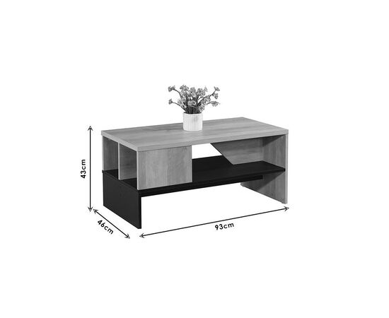 Τραπέζι σαλονιού Naya pakoworld φυσικό-ανθρακί 93x46x43εκ - ΤΡΑΠΕΖΑΚΙΑ ΣΑΛΟΝΙΟΥ στο Milonadakis.gr
