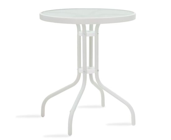 Τραπέζι Watson pakoworld μέταλλο λευκό-γυαλί Φ60x70εκ - ΤΡΑΠΕΖΙΑ ΕΞ. ΧΩΡΟΥ στο Milonadakis.gr