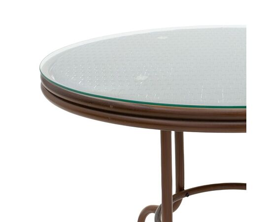 Τραπέζι Paula pakoworld μέταλλο-pe rattan καφέ Φ90x75εκ - ΤΡΑΠΕΖΙΑ ΕΞ. ΧΩΡΟΥ στο Milonadakis.gr
