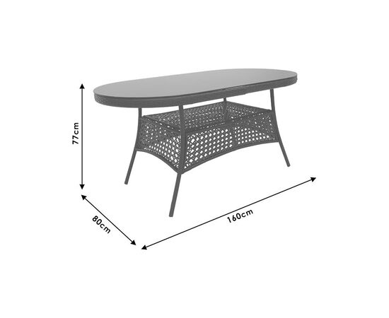 Τραπέζι Cellin pakoworld μέταλλο-pe rattan καφέ 160x80x77εκ - ΤΡΑΠΕΖΙΑ ΕΞ. ΧΩΡΟΥ στο Milonadakis.gr