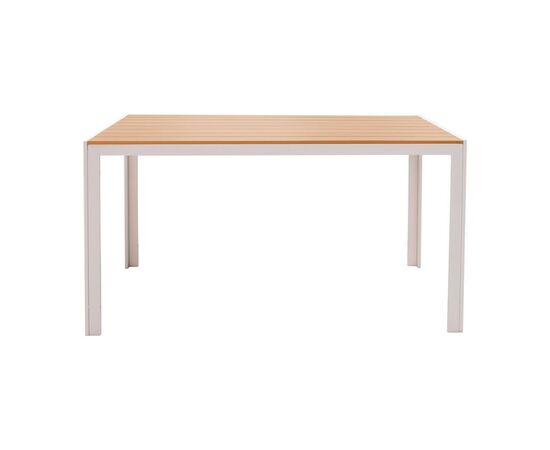 Τραπέζι Nares pakoworld αλουμίνιο λευκό-plywood φυσικό 140x80x72.5εκ - ΤΡΑΠΕΖΙΑ ΕΞ. ΧΩΡΟΥ στο Milonadakis.gr