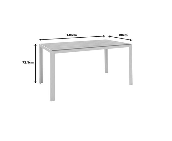 Τραπέζι Nares pakoworld αλουμίνιο λευκό-plywood φυσικό 140x80x72.5εκ - ΤΡΑΠΕΖΙΑ ΕΞ. ΧΩΡΟΥ στο Milonadakis.gr