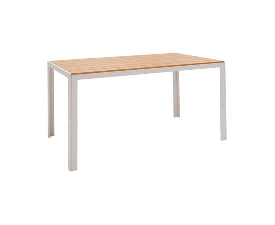 Τραπέζι Nares pakoworld αλουμίνιο λευκό-plywood φυσικό 140x80x72.5εκ - ΤΡΑΠΕΖΙΑ ΕΞ. ΧΩΡΟΥ στο Milonadakis.gr