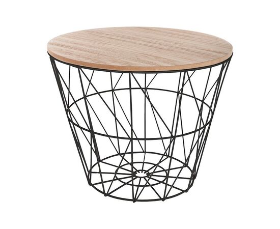 Βοηθητικό τραπέζι σαλονιού Jacot pakoworld oak-μαύρο Φ38x30,5εκ - ΒΟΗΘΗΤΙΚΑ ΤΡΑΠΕΖΑΚΙΑ στο Milonadakis.gr