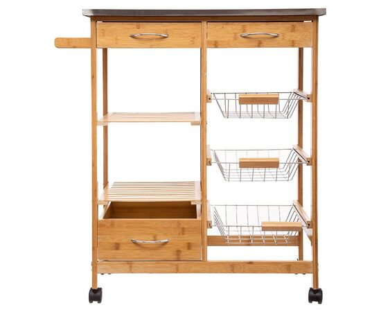 Τρόλεϊ-ραφιέρα 7όροφη Esla pakoworld bamboo φυσικό-λευκό 73,5x37x86εκ - ΟΡΓΑΝΩΣΗ ΣΠΙΤΙΟΥ στο Milonadakis.gr