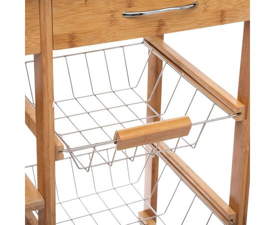 Τρόλεϊ-ραφιέρα 7όροφη Esla pakoworld bamboo φυσικό-λευκό 73,5x37x86εκ - ΟΡΓΑΝΩΣΗ ΣΠΙΤΙΟΥ στο Milonadakis.gr