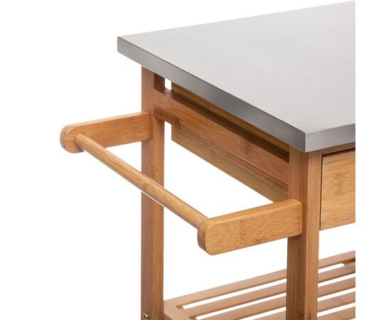Τρόλεϊ-ραφιέρα 7όροφη Esla pakoworld bamboo φυσικό-λευκό 73,5x37x86εκ - ΟΡΓΑΝΩΣΗ ΣΠΙΤΙΟΥ στο Milonadakis.gr