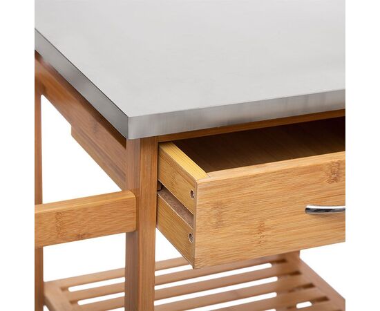 Τρόλεϊ-ραφιέρα 7όροφη Esla pakoworld bamboo φυσικό-λευκό 73,5x37x86εκ - ΟΡΓΑΝΩΣΗ ΣΠΙΤΙΟΥ στο Milonadakis.gr