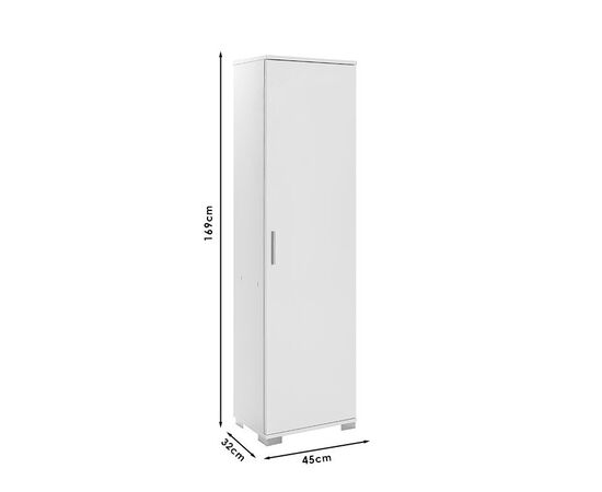 Ντουλάπι-στήλη Chad1 pakoworld λευκό gloss 45x32x169εκ - ΟΡΓΑΝΩΣΗ ΣΠΙΤΙΟΥ στο Milonadakis.gr