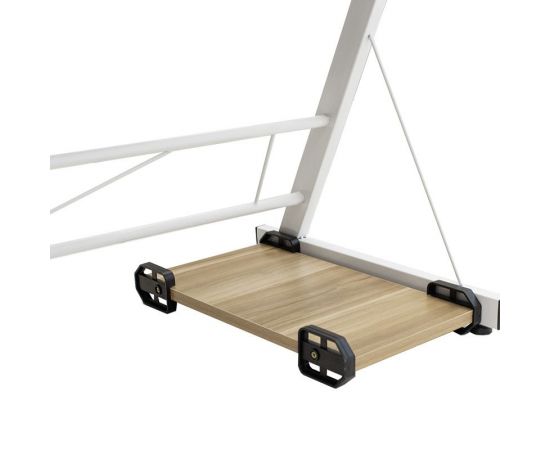 Γραφείο γωνιακό αναστρέψιμο Levi pakoworld-MDF χρώμα oak-λευκό 158x120x73εκ - ΓΡΑΦΕΙΑ στο Milonadakis.gr