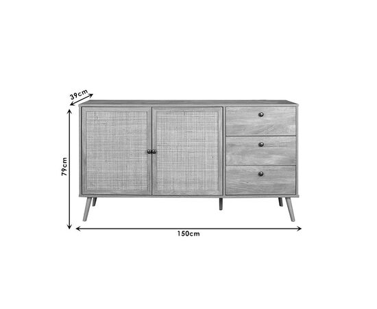 Μπουφές Oslo pakoworld sonoma 150x39x79εκ - ΜΠΟΥΦΕΔΕΣ-ΚΟΝΣΟΛΕΣ στο Milonadakis.gr