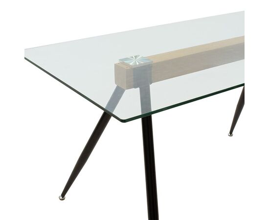 Τραπέζι Astrid pakoworld γυάλινο 10χιλ - πόδι μαύρο 140x80x75εκ - ΤΡΑΠΕΖΙΑ ΚΟΥΖΙΝΑΣ στο Milonadakis.gr