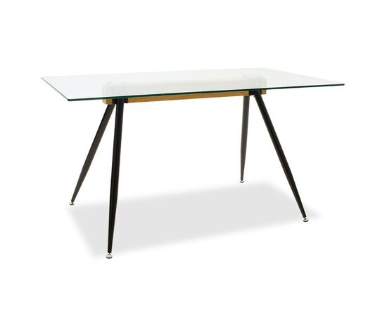 Τραπέζι Astrid pakoworld γυάλινο 10χιλ - πόδι μαύρο 140x80x75εκ - ΤΡΑΠΕΖΙΑ ΚΟΥΖΙΝΑΣ στο Milonadakis.gr