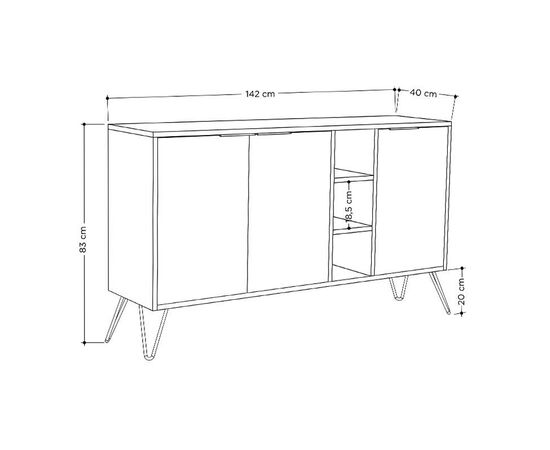 Μπουφές Clara pakoworld χρώμα light oak 142x35.5x83εκ - ΜΠΟΥΦΕΔΕΣ-ΚΟΝΣΟΛΕΣ στο Milonadakis.gr