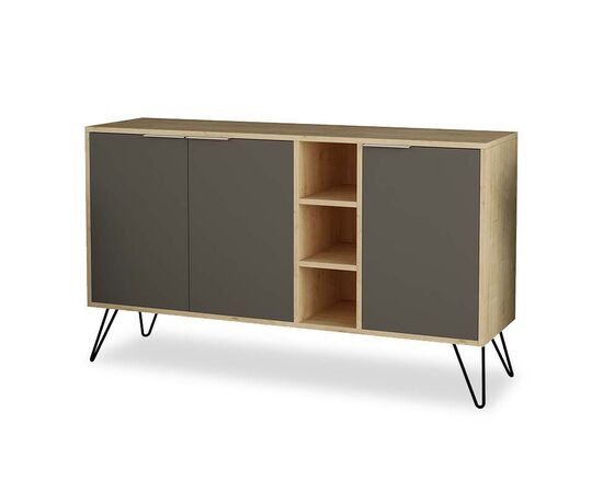 Μπουφές Clara pakoworld χρώμα light oak-ανθρακί 142x35.5x83εκ - ΜΠΟΥΦΕΔΕΣ-ΚΟΝΣΟΛΕΣ στο Milonadakis.gr