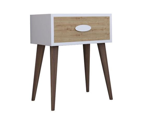 Κομοδίνο Laber pakoworld με ένα συρτάρι καρυδί-λευκό-sonoma 45x30x57.5εκ - ΚΟΜΟΔΙΝΑ στο Milonadakis.gr