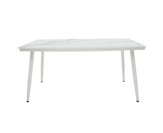 Τραπέζι Zeren pakoworld μέταλλο λευκό-γυαλί 160x90x78εκ - ΤΡΑΠΕΖΙΑ ΕΞ. ΧΩΡΟΥ στο Milonadakis.gr