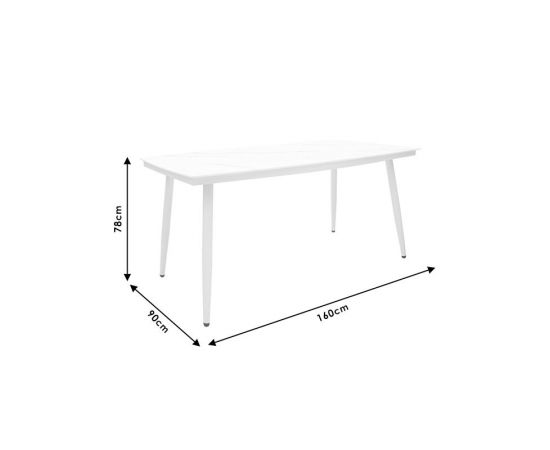 Τραπέζι Zeren pakoworld μέταλλο λευκό-γυαλί 160x90x78εκ - ΤΡΑΠΕΖΙΑ ΕΞ. ΧΩΡΟΥ στο Milonadakis.gr