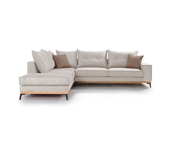 Γωνιακός καναπές δεξιά γωνία Luxury II pakoworld ύφασμα cream-mocha 290x235x95εκ - ΚΑΝΑΠΕΔΕΣ-ΣΑΛΟΝΙΑ στο Milonadakis.gr