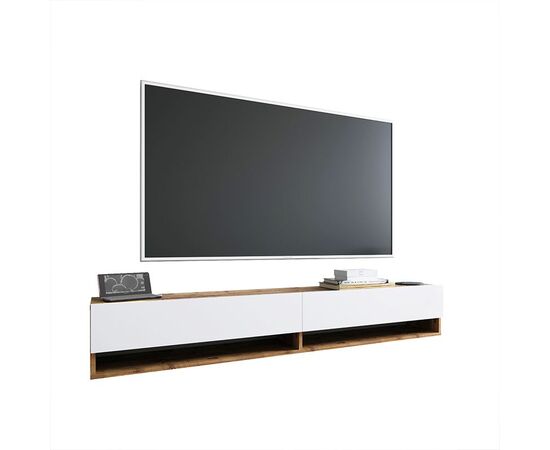 Έπιπλο τηλεόρασης επιτοίχιο Handra pakoworld λευκό-oak 180x31,5x29,5εκ - ΕΠΙΠΛΑ ΤΗΛΕΟΡΑΣΗΣ στο Milonadakis.gr