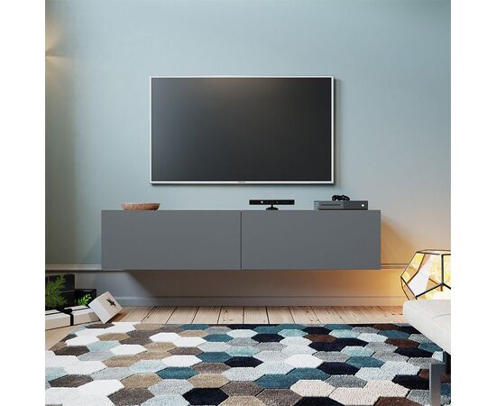Έπιπλο τηλεόρασης επιτοίχιο Dello pakoworld ανθρακί-oak 140x31,5x29,5εκ - ΕΠΙΠΛΑ ΤΗΛΕΟΡΑΣΗΣ στο Milonadakis.gr
