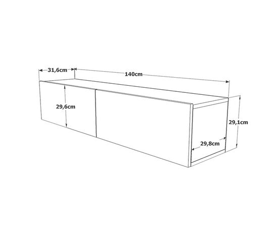 Έπιπλο τηλεόρασης επιτοίχιο Dello pakoworld ανθρακί-oak 140x31,5x29,5εκ - ΕΠΙΠΛΑ ΤΗΛΕΟΡΑΣΗΣ στο Milonadakis.gr