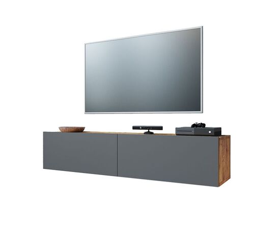 Έπιπλο τηλεόρασης επιτοίχιο Dello pakoworld ανθρακί-oak 140x31,5x29,5εκ - ΕΠΙΠΛΑ ΤΗΛΕΟΡΑΣΗΣ στο Milonadakis.gr