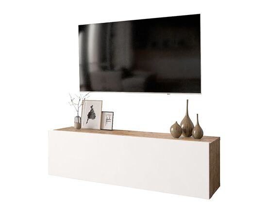 Έπιπλο τηλεόρασης επιτοίχιο Serit pakoworld λευκό-oak 100x31,5x29,5εκ - ΕΠΙΠΛΑ ΤΗΛΕΟΡΑΣΗΣ στο Milonadakis.gr