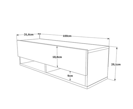 Έπιπλο τηλεόρασης επιτοίχιο Roscoe pakoworld oak 100x31,5x29,5εκ - ΕΠΙΠΛΑ ΤΗΛΕΟΡΑΣΗΣ στο Milonadakis.gr