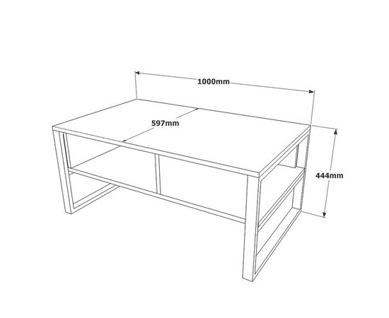 Τραπέζι σαλονιού Honora pakoworld oak-μαύρο 100x60x44,5εκ - ΤΡΑΠΕΖΑΚΙΑ ΣΑΛΟΝΙΟΥ στο Milonadakis.gr