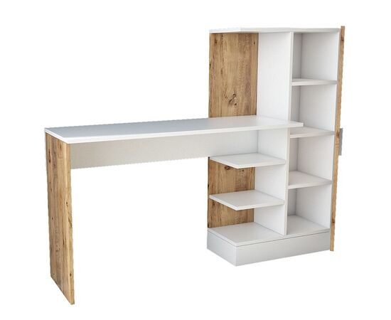 Γραφείο-ραφιέρα Kary pakoworld λευκό-oak 152,5x40x120εκ - ΓΡΑΦΕΙΑ στο Milonadakis.gr