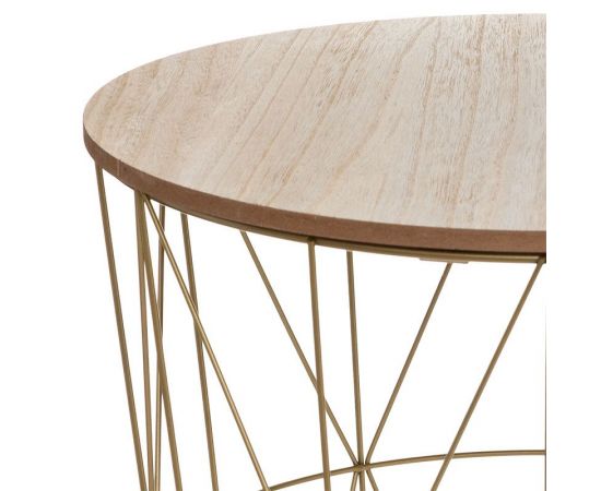 Τραπέζι σαλονιού Kumi pakoworld oak-χρυσό Φ41x40εκ - ΤΡΑΠΕΖΑΚΙΑ ΣΑΛΟΝΙΟΥ στο Milonadakis.gr