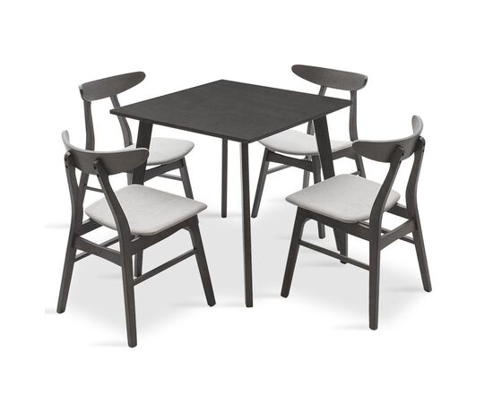 Tραπεζαρία Benson - Orlean pakoworld σετ 5τμχ rustic grey - ύφασμα γκρι 80x80x75εκ - ΤΡΑΠΕΖΑΡΙΕΣ στο Milonadakis.gr