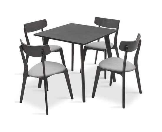 Tραπεζαρία Benson - Toto pakoworld σετ 5τμχ rustic grey - ύφασμα grey 80x80x75εκ - ΤΡΑΠΕΖΑΡΙΕΣ στο Milonadakis.gr