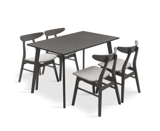 Tραπεζαρία Benson - Orlean pakoworld σετ 5τμχ rustic grey-ύφασμα γκρι 120x75x75εκ - ΤΡΑΠΕΖΑΡΙΕΣ στο Milonadakis.gr
