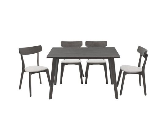 Tραπεζαρία Benson - Toto pakoworld σετ 5τμχ rustic grey - ύφασμα γκρι 120x75x75εκ - ΤΡΑΠΕΖΑΡΙΕΣ στο Milonadakis.gr