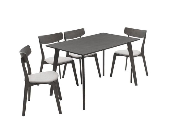 Tραπεζαρία Benson - Toto pakoworld σετ 5τμχ rustic grey - ύφασμα γκρι 120x75x75εκ - ΤΡΑΠΕΖΑΡΙΕΣ στο Milonadakis.gr