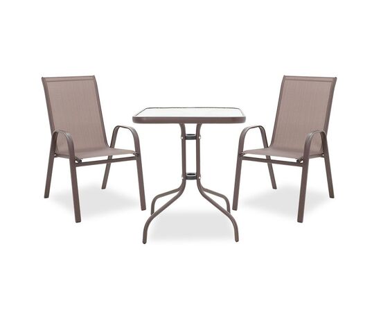 Τραπεζαρία Watson-Calan σετ 3τεμ pakoworld μέταλλο-textilene καφέ 60x60x70εκ - ΣΕΤ ΤΡΑΠΕΖΑΡΙΕΣ στο Milonadakis.gr