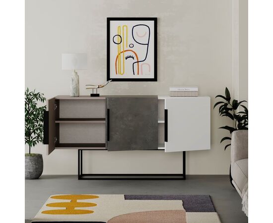 Μπουφές Estella pakoworld γκρι antique-μόκα-λευκό 150x42x79.5εκ - ΜΠΟΥΦΕΔΕΣ-ΚΟΝΣΟΛΕΣ στο Milonadakis.gr
