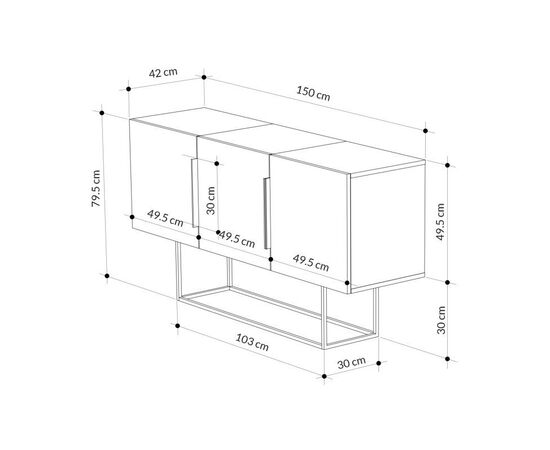 Μπουφές Estella pakoworld φυσικό-καρυδί 150x42x79.5εκ - ΜΠΟΥΦΕΔΕΣ-ΚΟΝΣΟΛΕΣ στο Milonadakis.gr