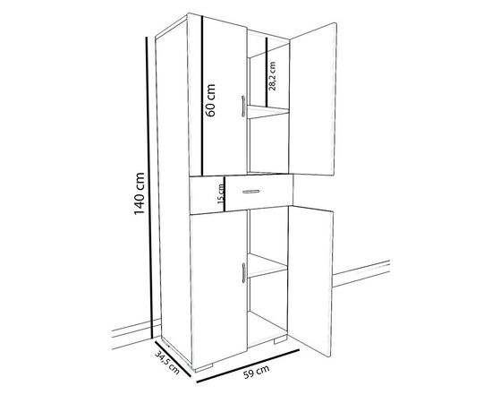 Ντουλάπα-στήλη Milou pakoworld λευκό 59x34.5x140εκ - ΟΡΓΑΝΩΣΗ ΣΠΙΤΙΟΥ στο Milonadakis.gr