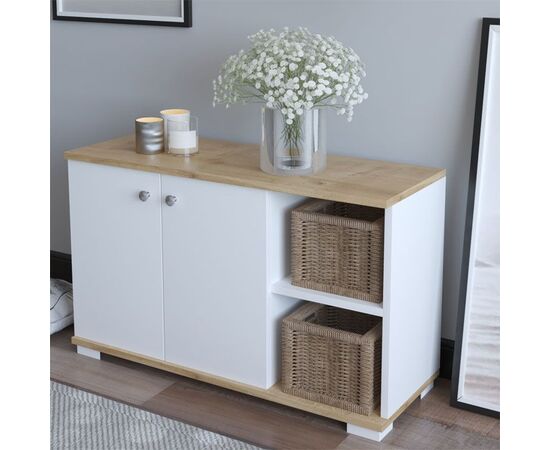 Έπιπλο εισόδου Deril pakoworld λευκό-sonoma 90x33x52.5εκ - ΝΤΟΥΛΑΠΙΑ - ΠΑΠΟΥΤΣΟΘΗΚΕΣ στο Milonadakis.gr