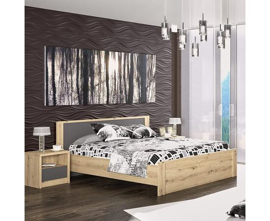 Κρεβάτι Lavinia pakoworld sonoma-ανθρακί 160x200εκ - ΚΡΕΒΑΤΙΑ στο Milonadakis.gr